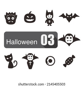 Halloween flat icon design set vector illustration