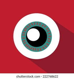 Halloween flat icon with long shadow : evil eye.