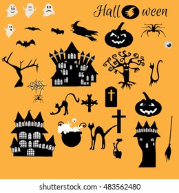 Halloween flat icons design.