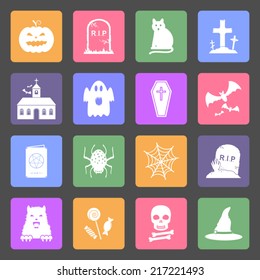 Halloween flat icons set