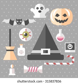 halloween flat icons set