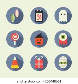 Halloween flat icons, vector