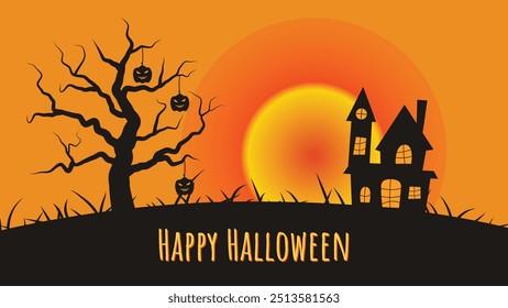 Halloween flat illustration background design