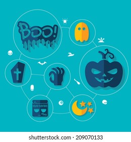 Halloween flat infographic