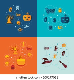 Halloween flat infographic