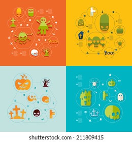 Halloween flat infographic