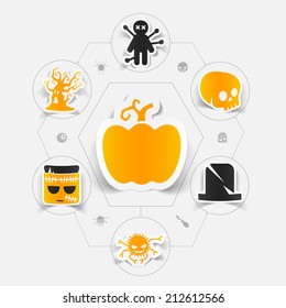 Halloween flat infographic