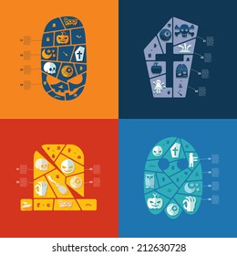 Halloween flat infographic