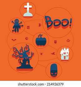Halloween flat infographic