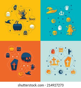 Halloween flat infographic