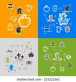 Halloween flat infographic