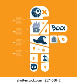 Halloween flat infographic
