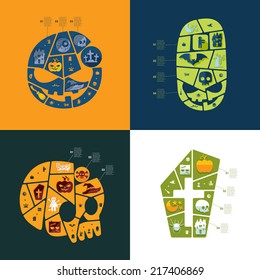 Halloween flat infographic