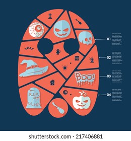 Halloween flat infographic