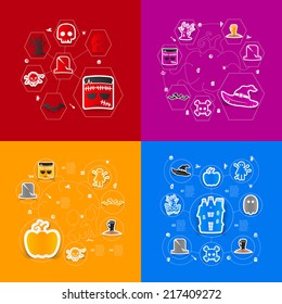 Halloween flat infographic