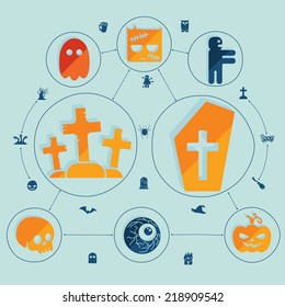 Halloween flat infographic