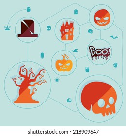 Halloween flat infographic
