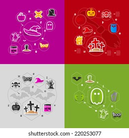 Halloween flat infographic