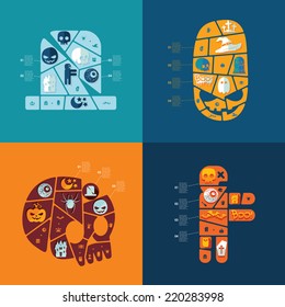 Halloween flat infographic