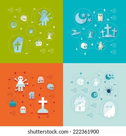 Halloween flat infographic