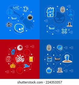 Halloween flat infographic
