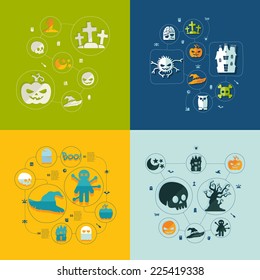 Halloween flat infographic