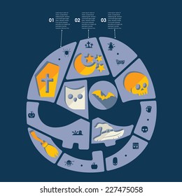 Halloween flat infographic