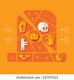 Halloween flat infographic