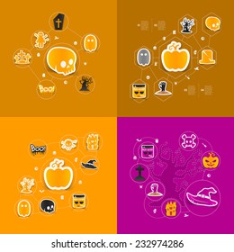 Halloween flat infographic