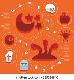 Halloween flat infographic