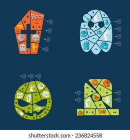 Halloween flat infographic