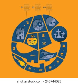 Halloween flat infographic