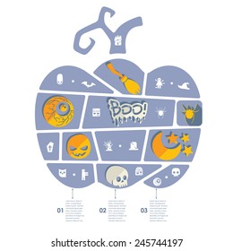 Halloween flat infographic