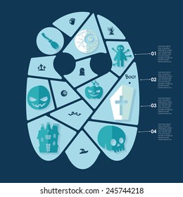 Halloween flat infographic