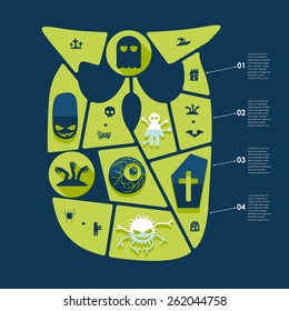Halloween flat infographic