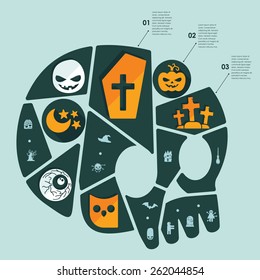 Halloween flat infographic