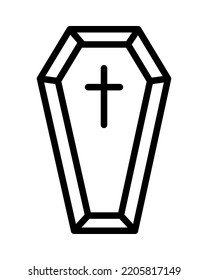 Halloween flat line icon. Horror symbols. Outline sign for mobile concept and web design, store.