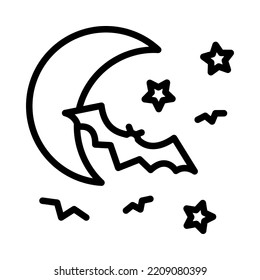 Halloween flat line icon. Horror symbols. Outline sign for mobile concept and web design, store.