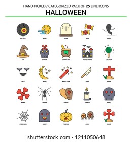 Halloween Flat Line Icon Set - Business Concept Icons Design