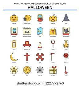 Halloween Flat Line Icon Set - Business Concept Icons Design