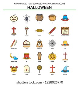 Halloween Flat Line Icon Set - Business Concept Icons Design