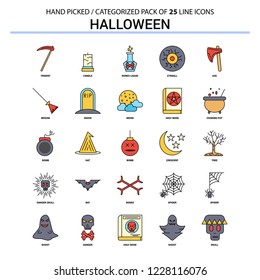 Halloween Flat Line Icon Set - Business Concept Icons Design