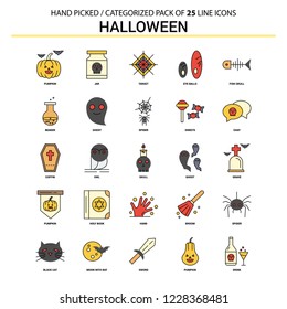 Halloween Flat Line Icon Set - Business Concept Icons Design