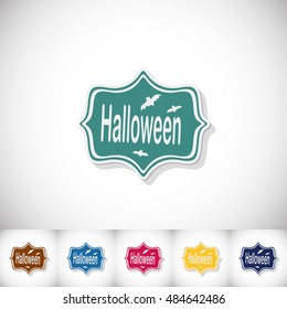 Halloween. Flat sticker with shadow on white background. Vector illustration