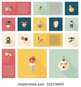 Halloween flat ui background set