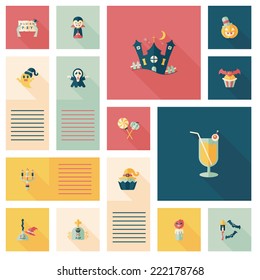 Halloween flat ui background set