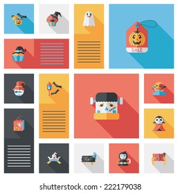 Halloween flat ui background set