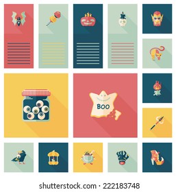 Halloween flat ui background set