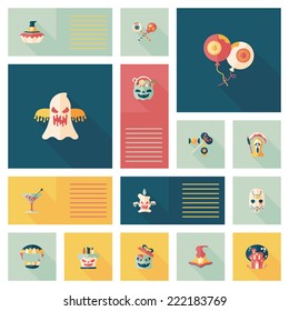 Halloween flat ui background set