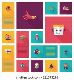 Halloween flat ui bakcground set